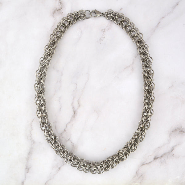 SALE: Chunky Stainless Steel Icewyrm Necklace