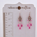 SALE: Sterling Silver + Pink Chandelier Earrings