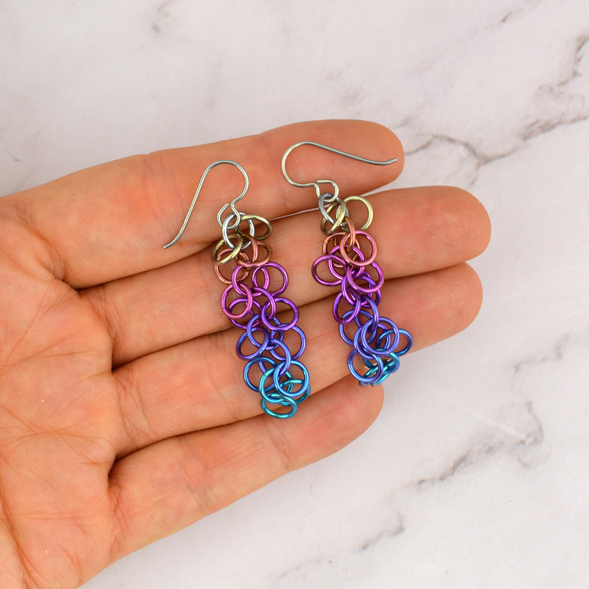 SALE: Niobium Fringe Earrings