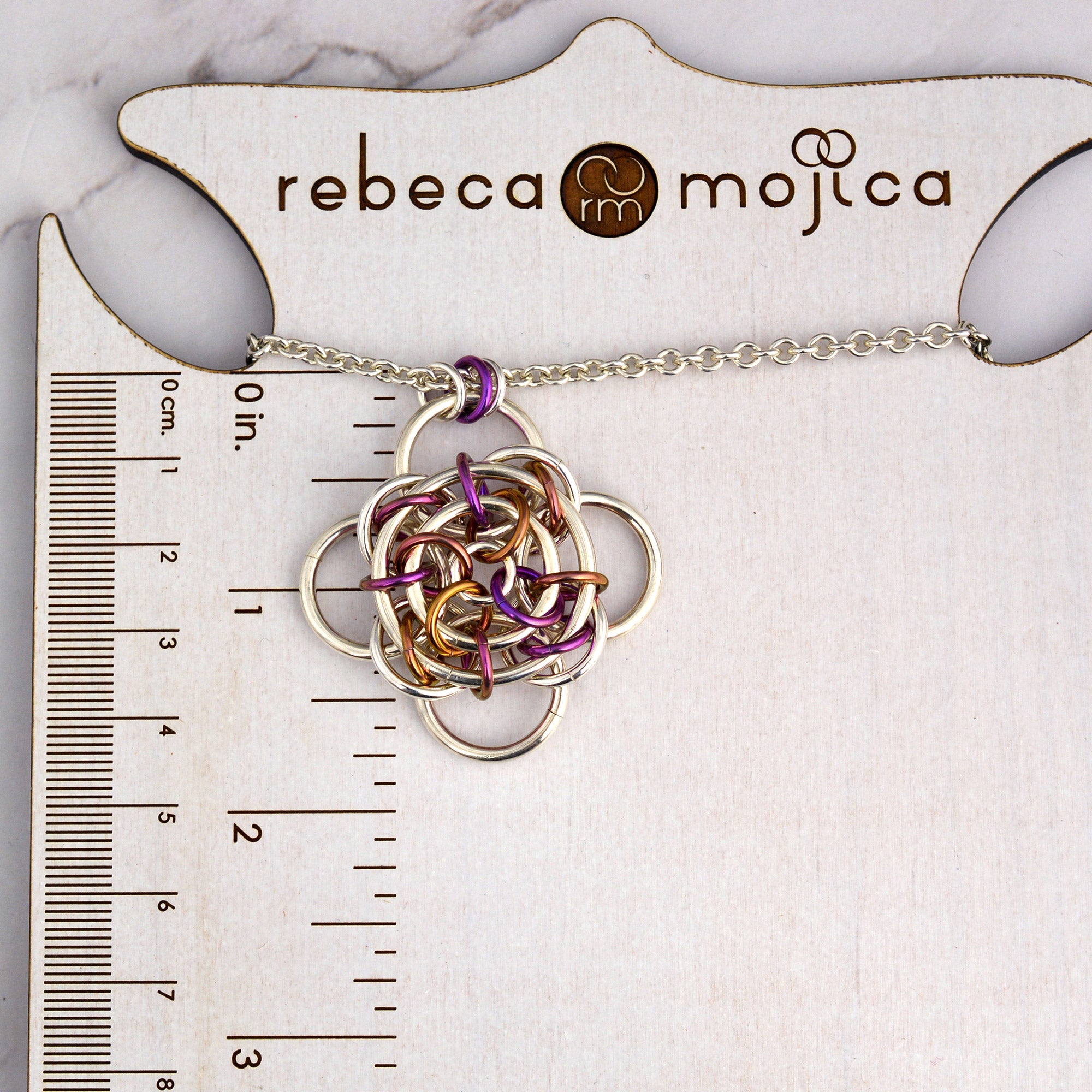 SALE: Gaelic Rose Pendant in Sterling and Niobium - on 19" chain