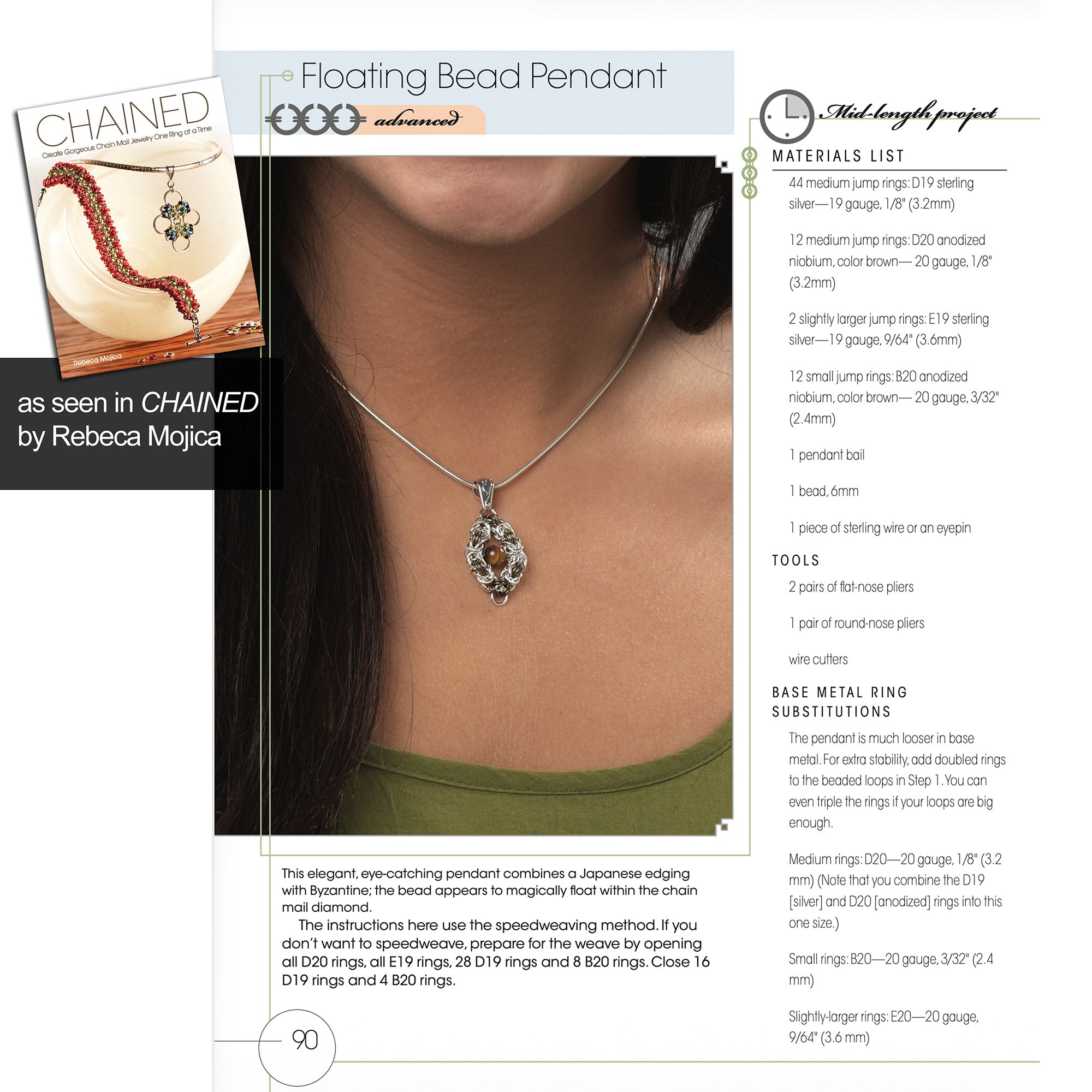 SALE: Tiger's Eye Floating Bead Pendant in Sterling Silver and Niobium