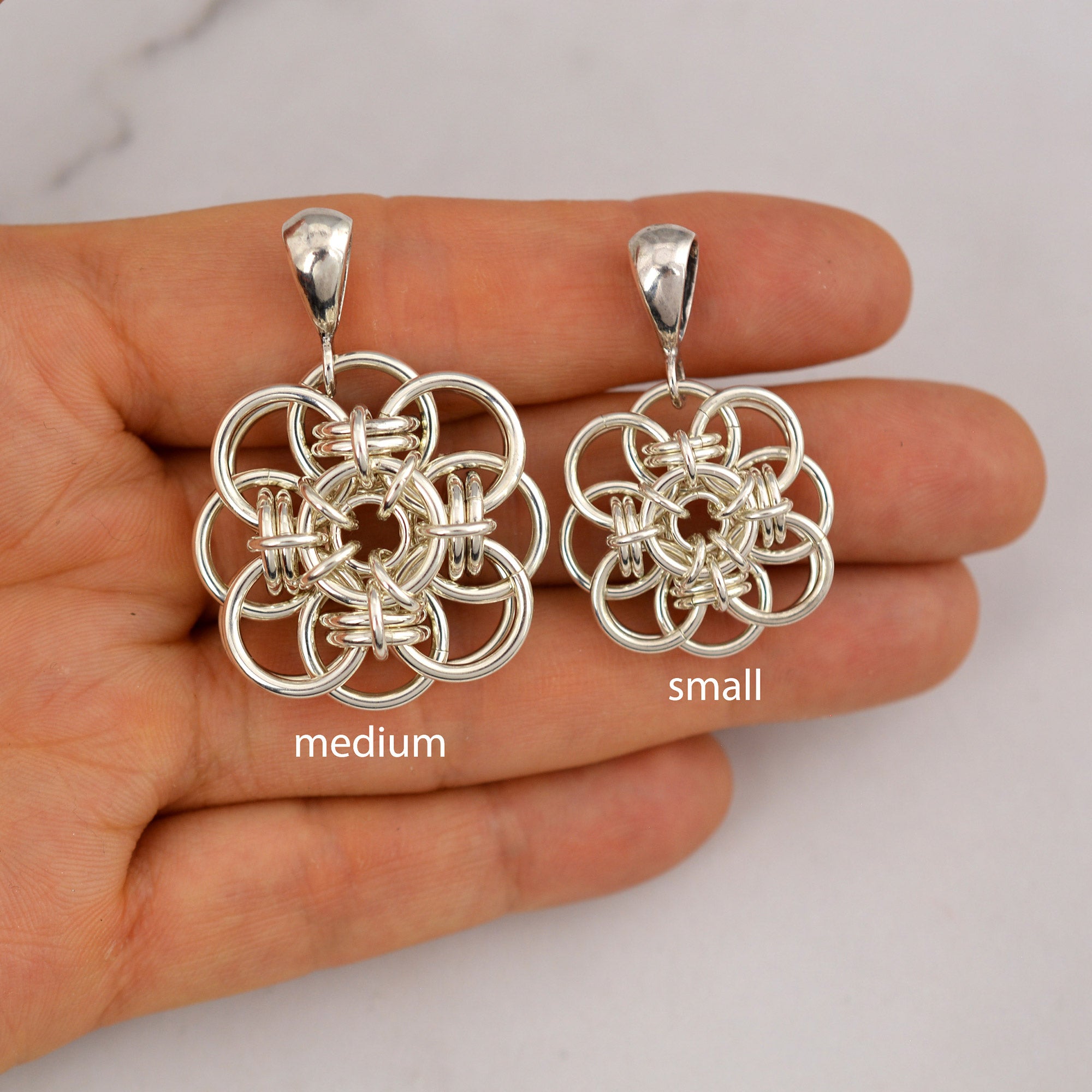 SALE: Sterling Silver Quantum Rose Pendant