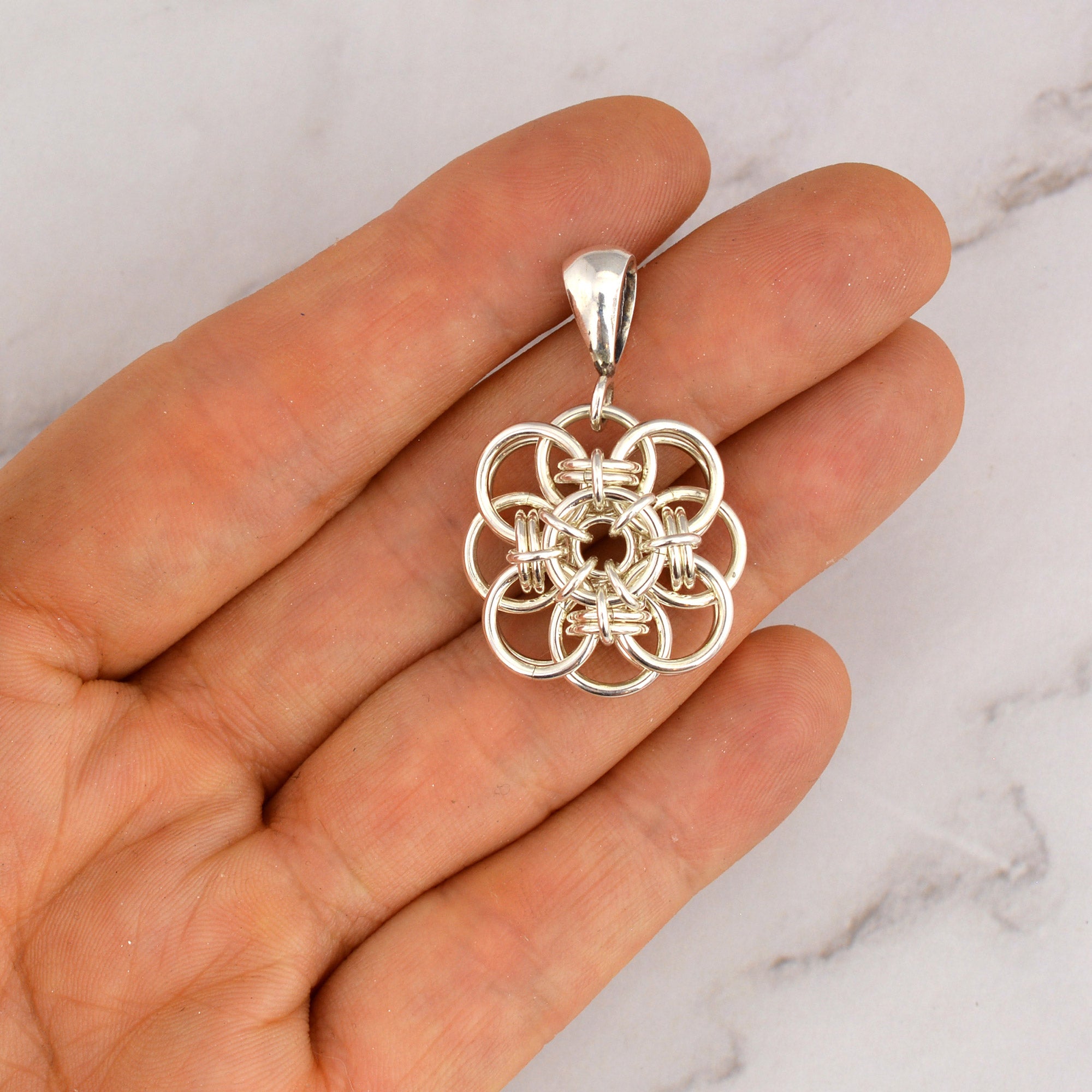 SALE: Sterling Silver Quantum Rose Pendant