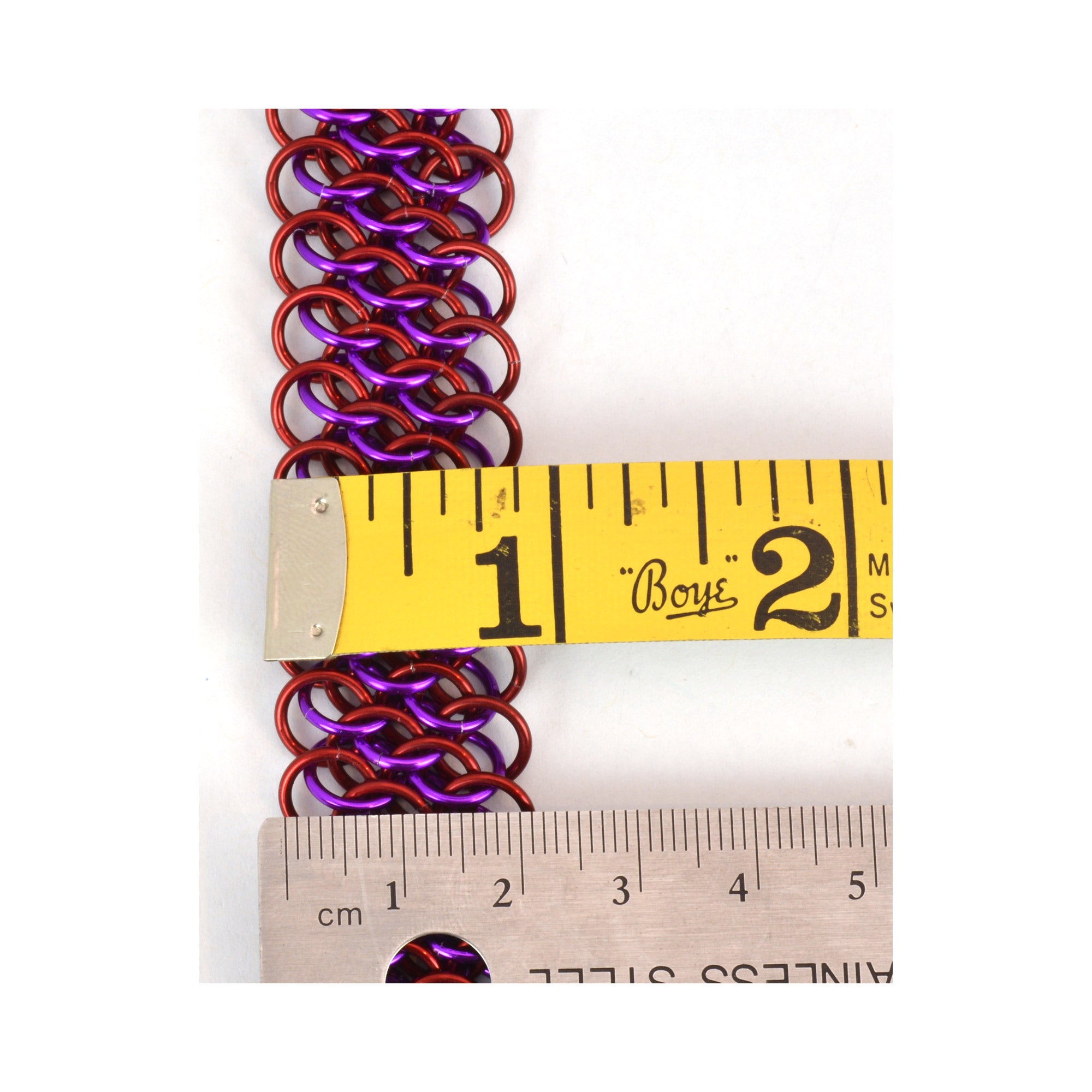 SALE: Persian Sheet Cuff in Red & Violet - Large (8.25")