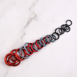 Custom Color Graduated Necklace + Coordinating Earrings - Red, Grey, Black