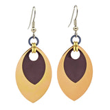 Double Leaf Earrings - Russet & Gunmetal