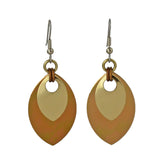 Double Leaf Earrings - Russet & Champagne