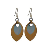 Double Leaf Earrings - Russet & Gunmetal