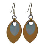 Double Leaf Earrings - Russet & Gunmetal