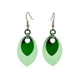 Double Leaf Earrings - Seafoam & Green
