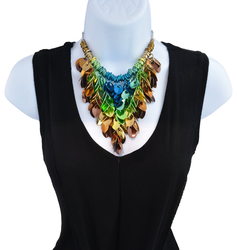 Cascading Leaves Bib Necklace - Magical Woodland