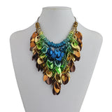 Cascading Leaves Bib Necklace - Magical Woodland