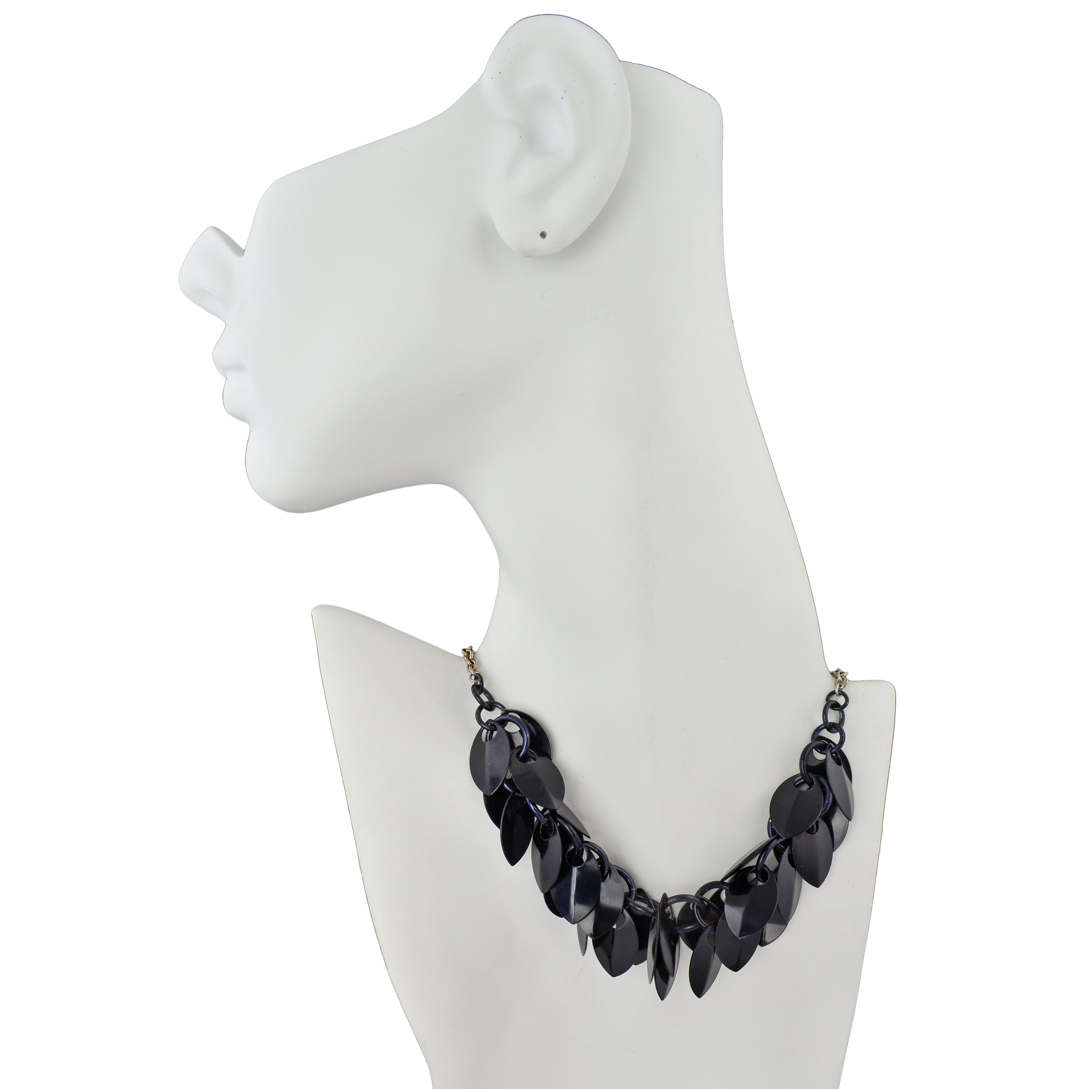 Cascading Leaves Necklace - Black