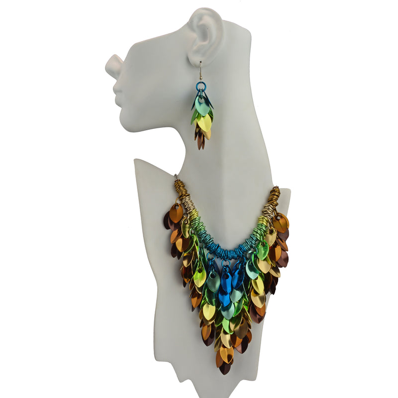 Cascading Leaves Bib Necklace - Magical Woodland