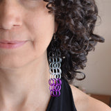 Asexual Pride - Mesh Earrings