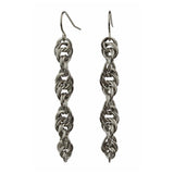 Helix chainmaille earrings in stainless steel by Rebeca Mojica.