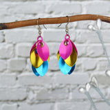 Pansexual Pride - Cascading Leaves Short Earrings