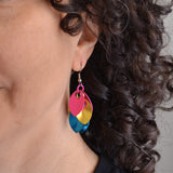 Pansexual Pride - Cascading Leaves Short Earrings