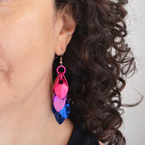 Bisexual Pride - Long Feathered Earrings