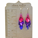 Long Feathered Earrings - Petunia Ombre