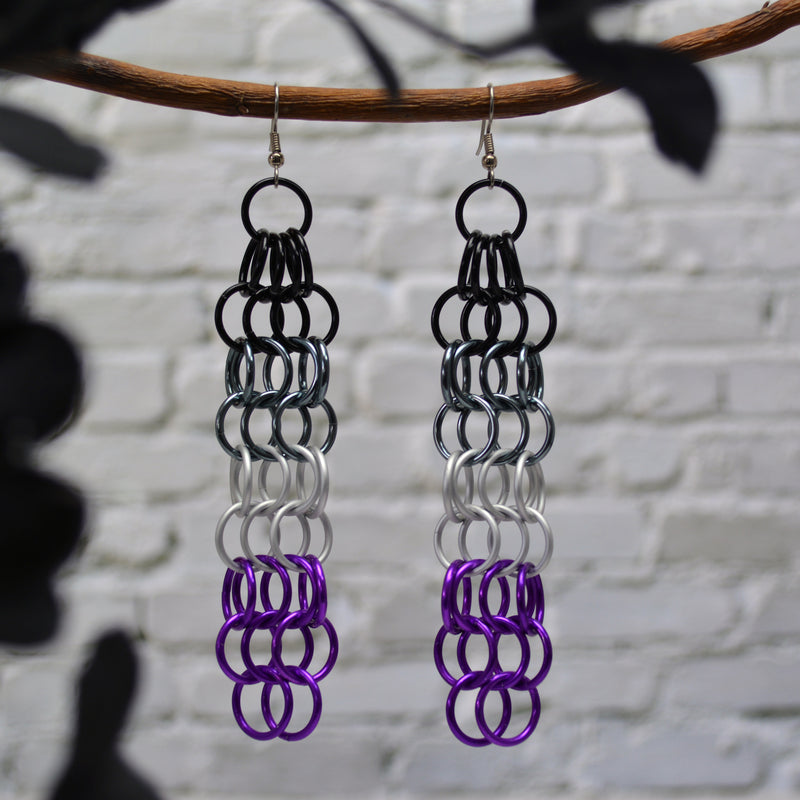 Asexual Pride - Mesh Earrings