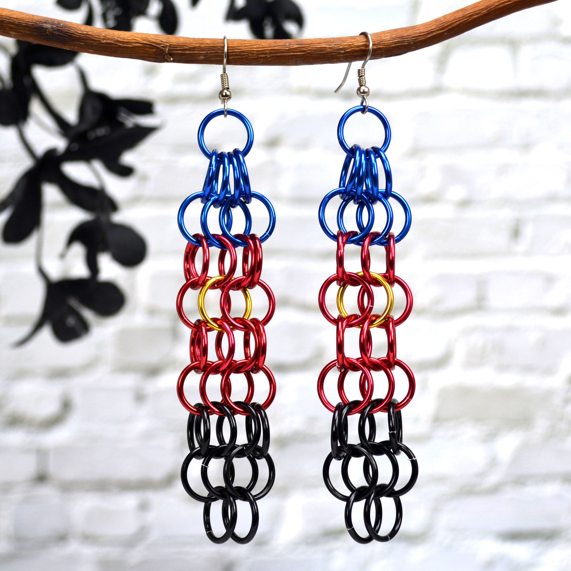 Polyamorous Pride - Mesh Earrings