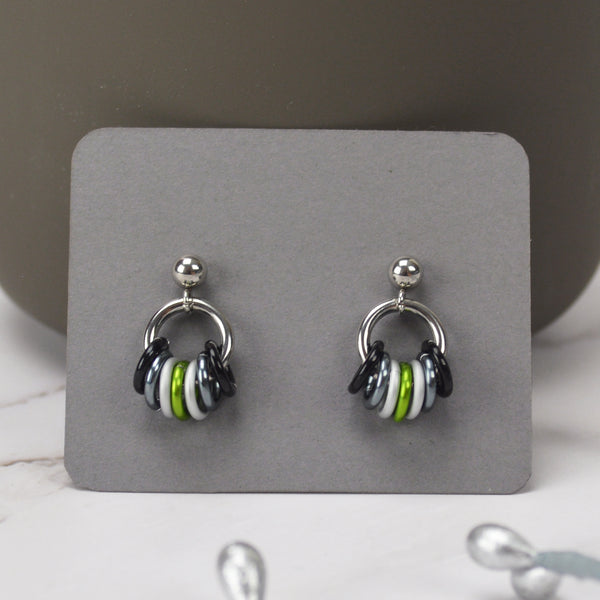 Agender Pride - Tiny Flag Earring Studs