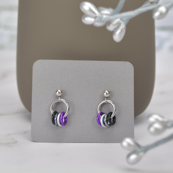 Asexual Pride - Tiny Flag Earring