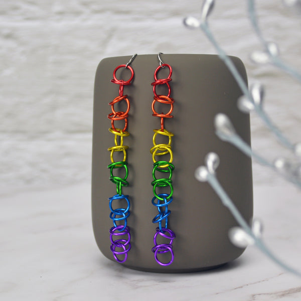 Rainbow Pride - Long Orbital Earrings
