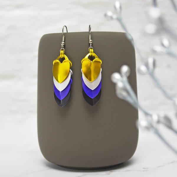 Nonbinary Pride - Chevron Earrings