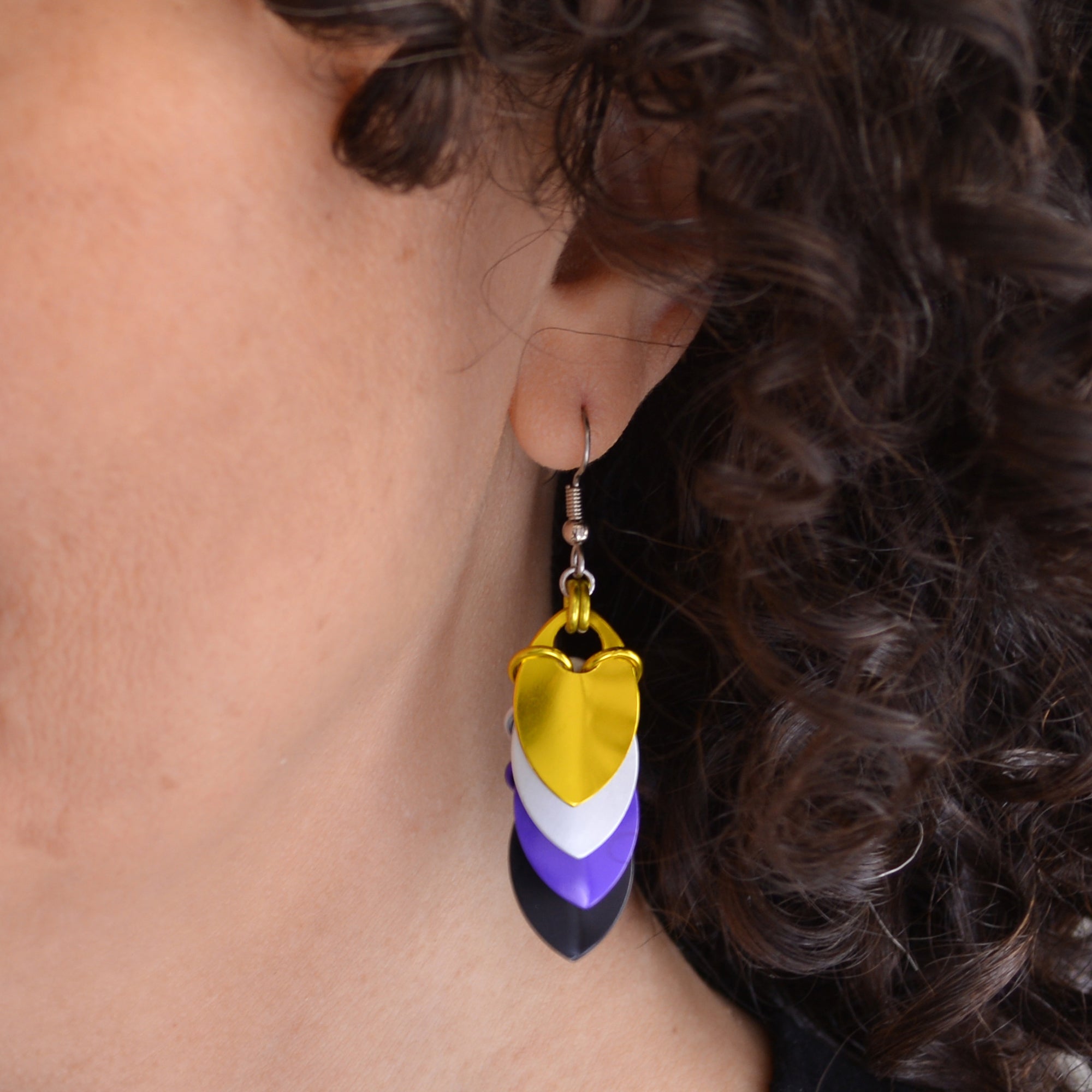 Nonbinary Pride - Chevron Earrings
