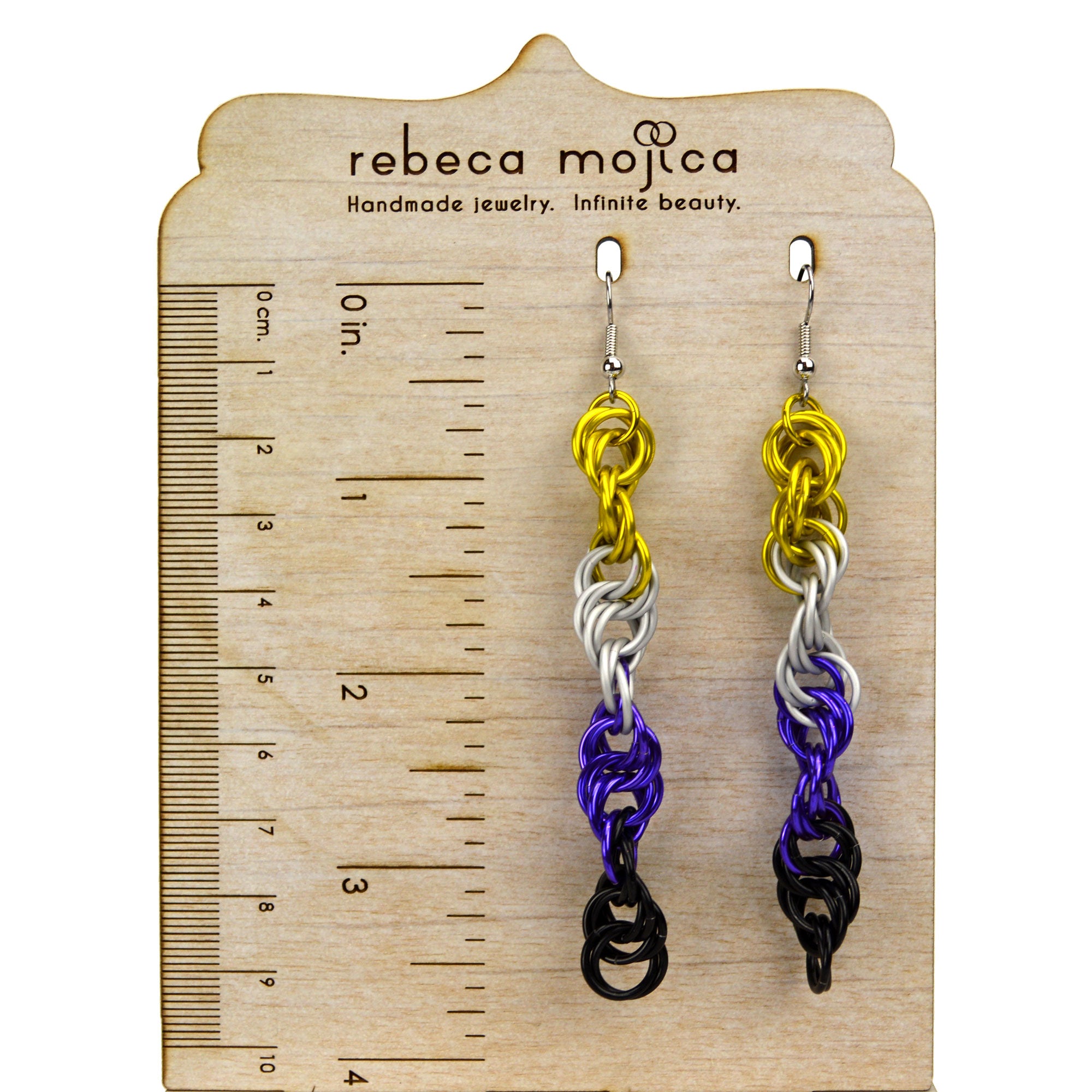 Nonbinary Pride - Helix Earrings
