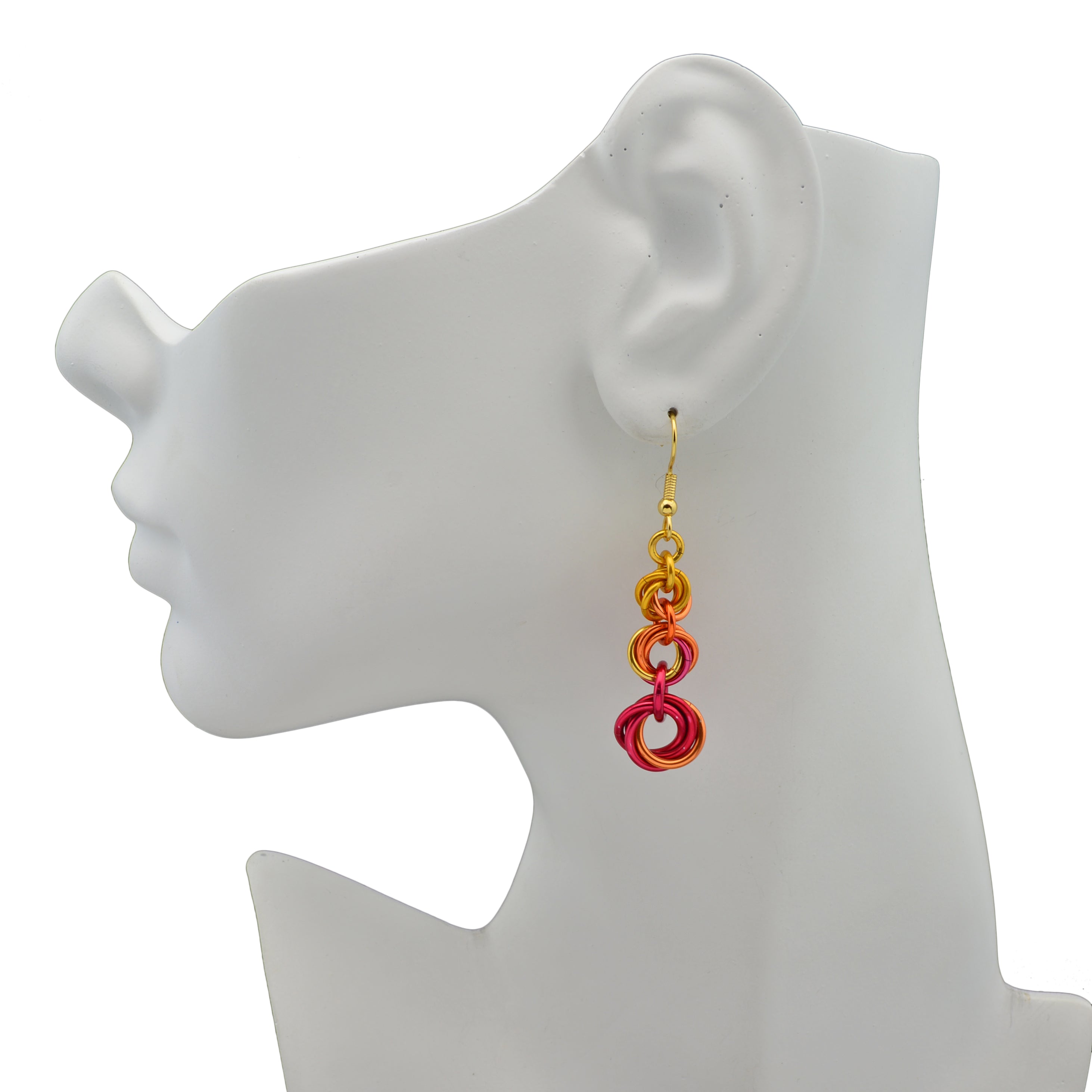 Knotted Graduated Earrings - Flame