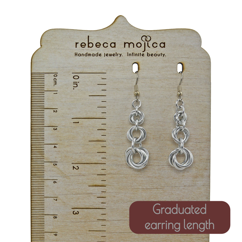 Knotted Graduated Earrings - Seashell