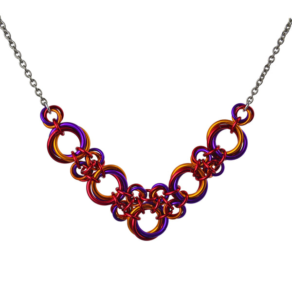 Knotted V Necklace - Sunset