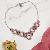 Knotted V Necklace - Vintage Rose
