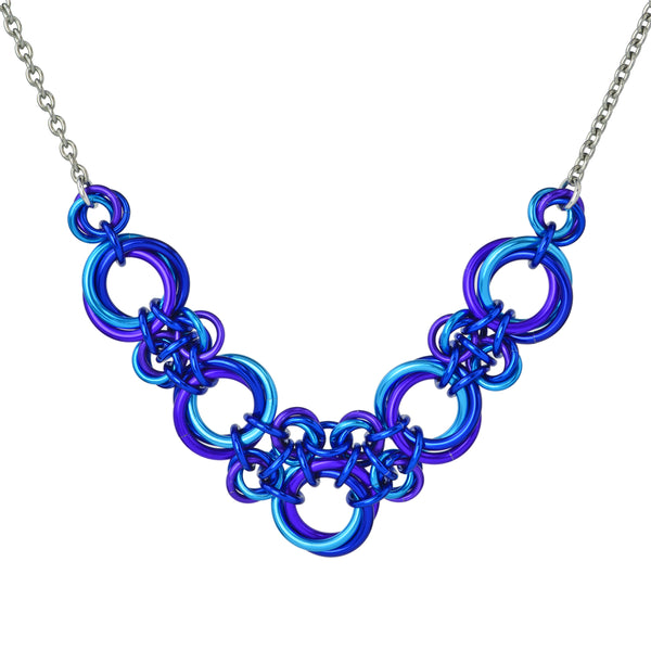 Knotted V Necklace - Water