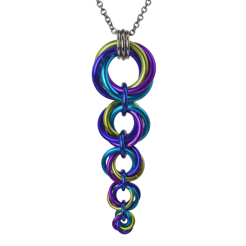 Tapered Swirl Pendant - Peacock