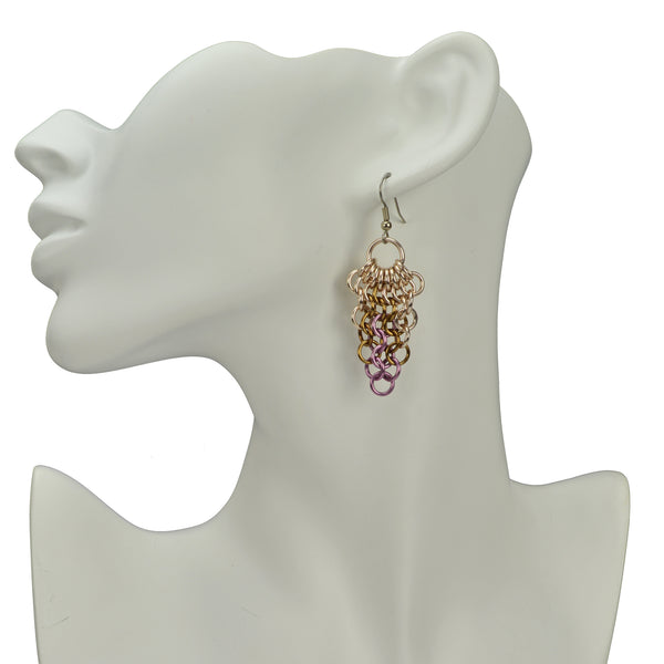 Cluster Earrings - Vintage Rose