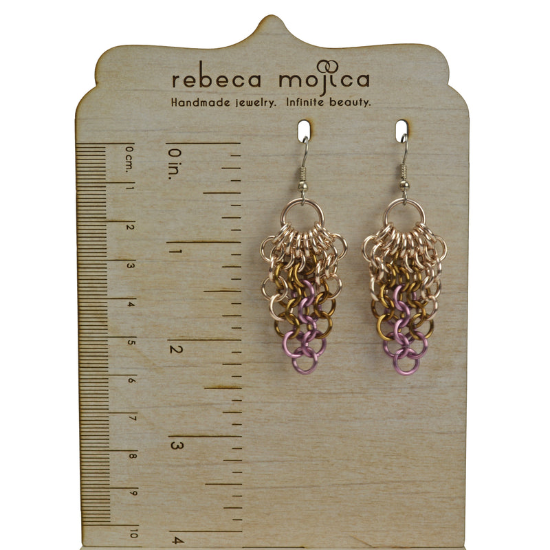 Cluster Earrings - Vintage Rose