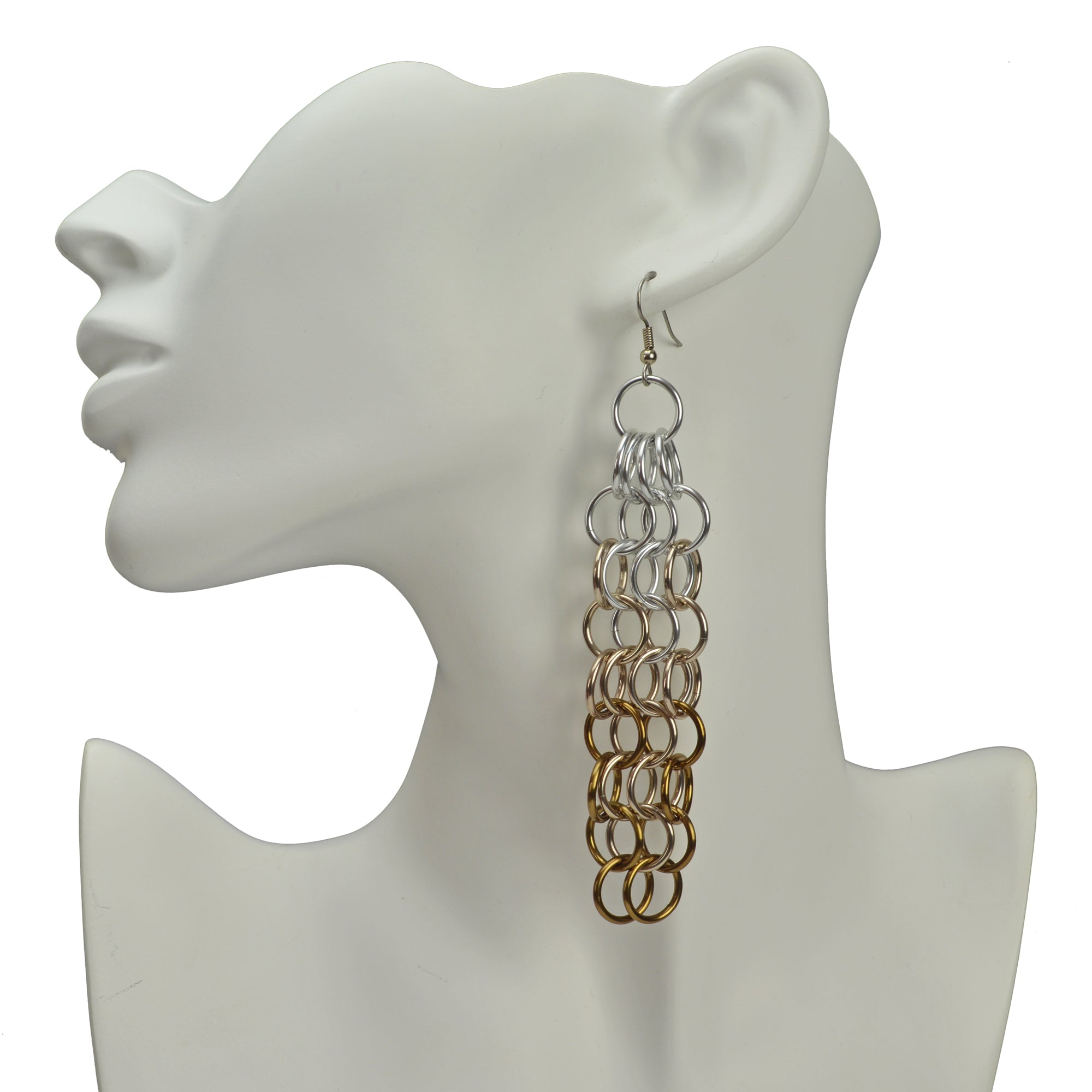 Long Mesh Earrings - Granite