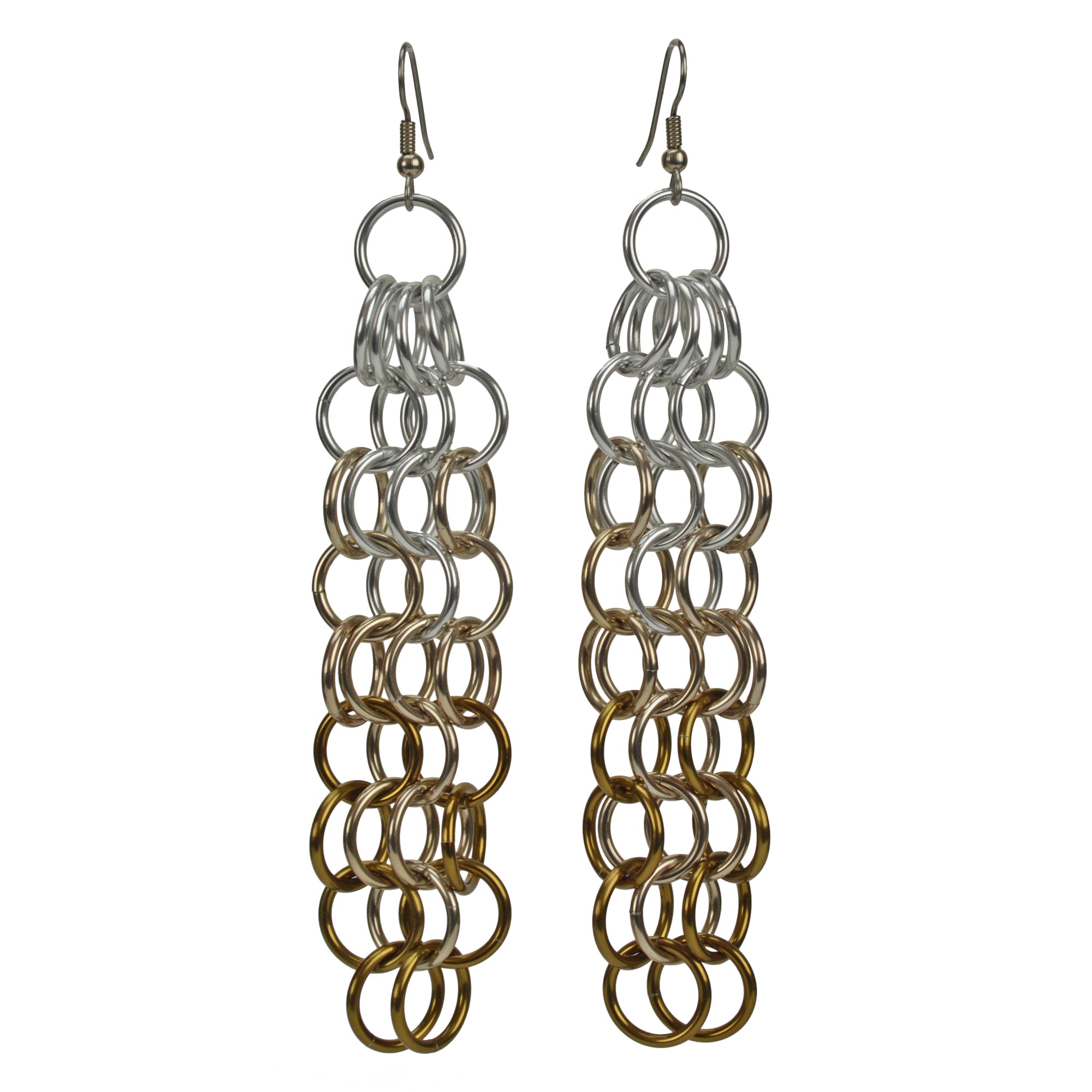Long Mesh Earrings - Granite