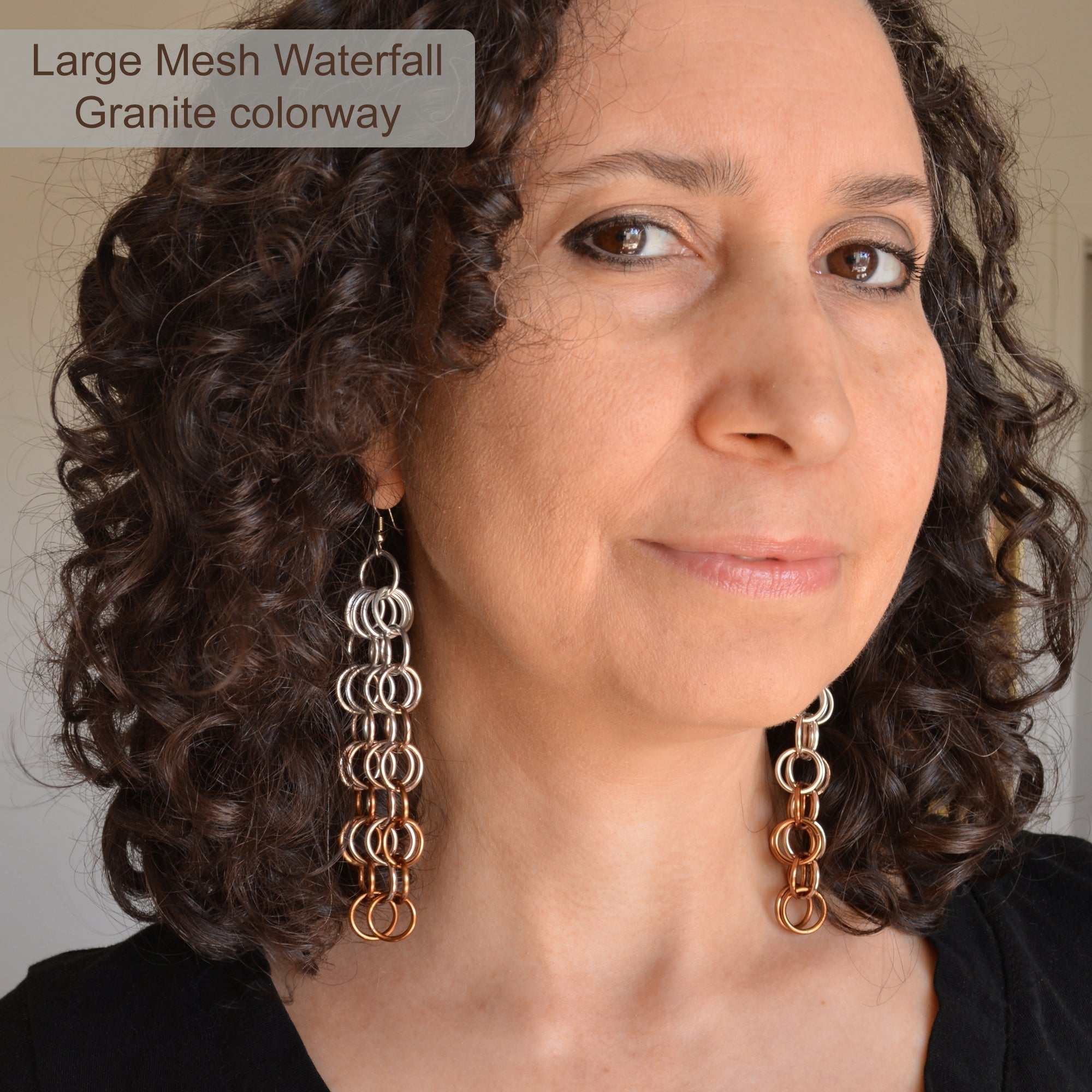 Long Mesh Earrings - Sunset