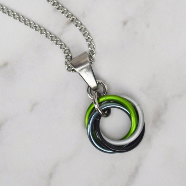 Agender Pride - Small Swirl Pendant