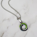 Agender Pride - Small Swirl Pendant