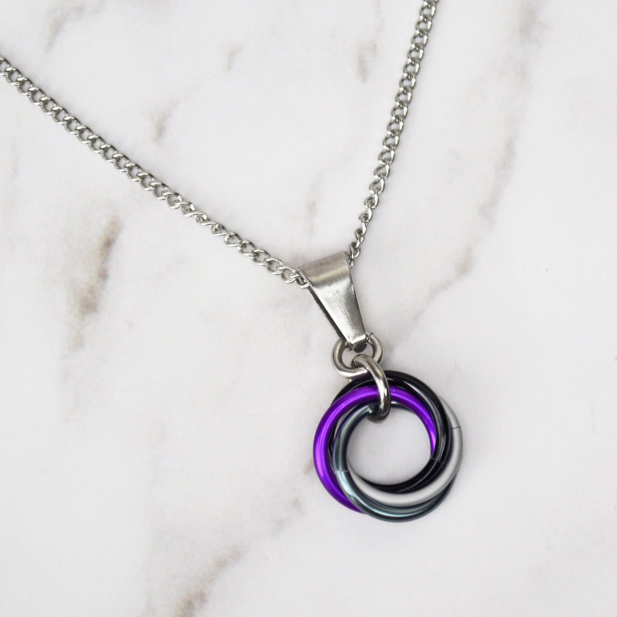 Asexual Pride - Small Swirl Pendant