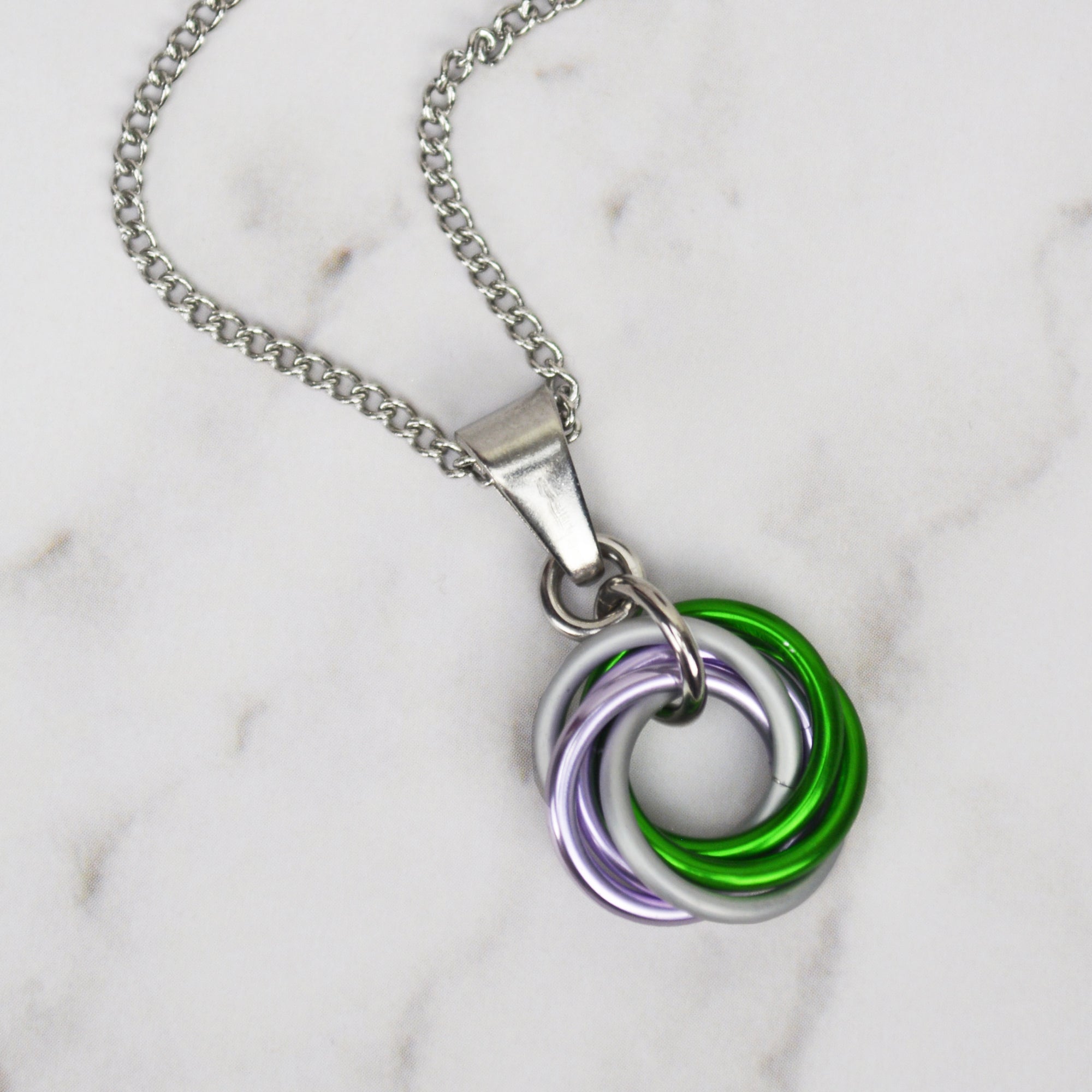 Genderqueer Pride - Small Swirl Pendant