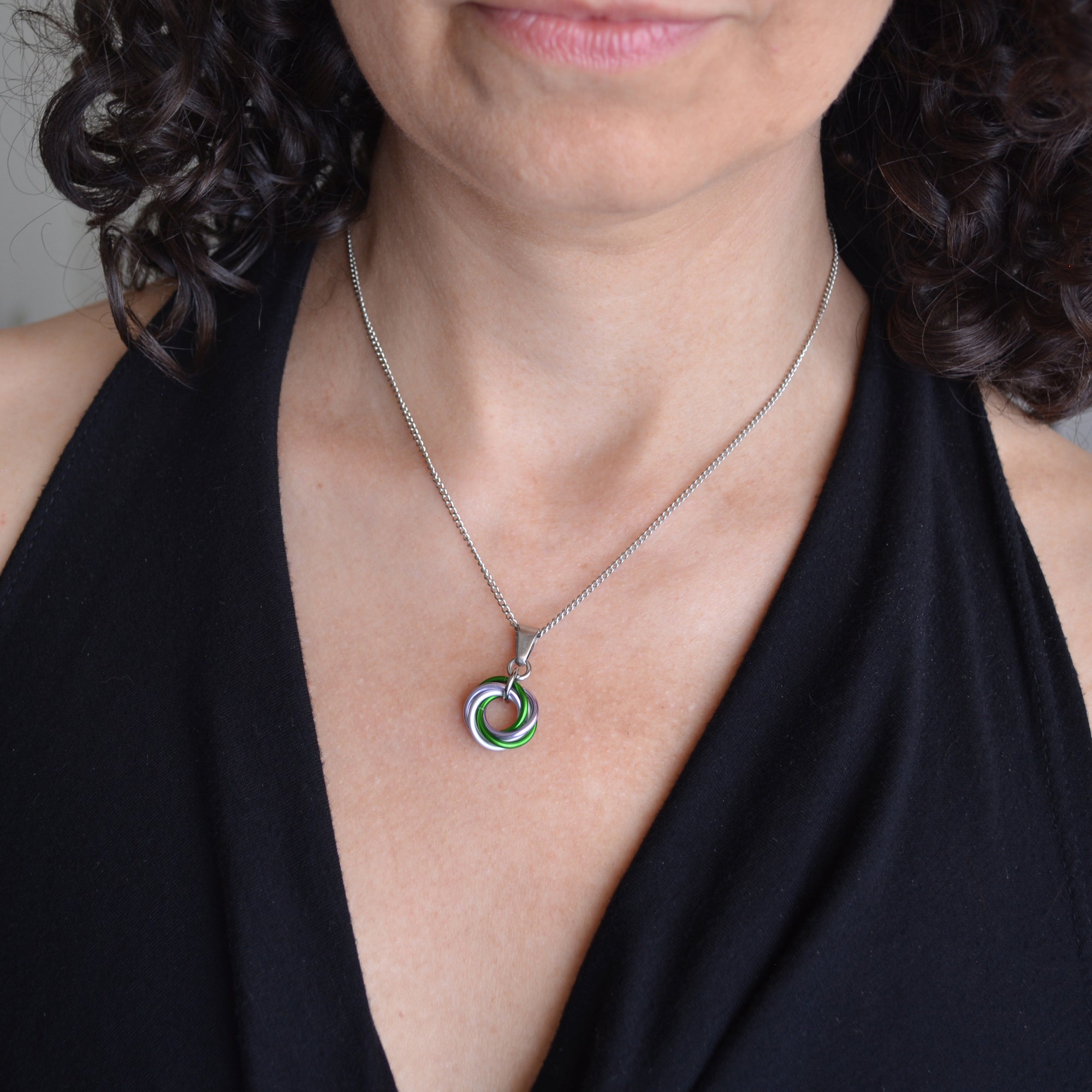 Genderqueer Pride - Small Swirl Pendant