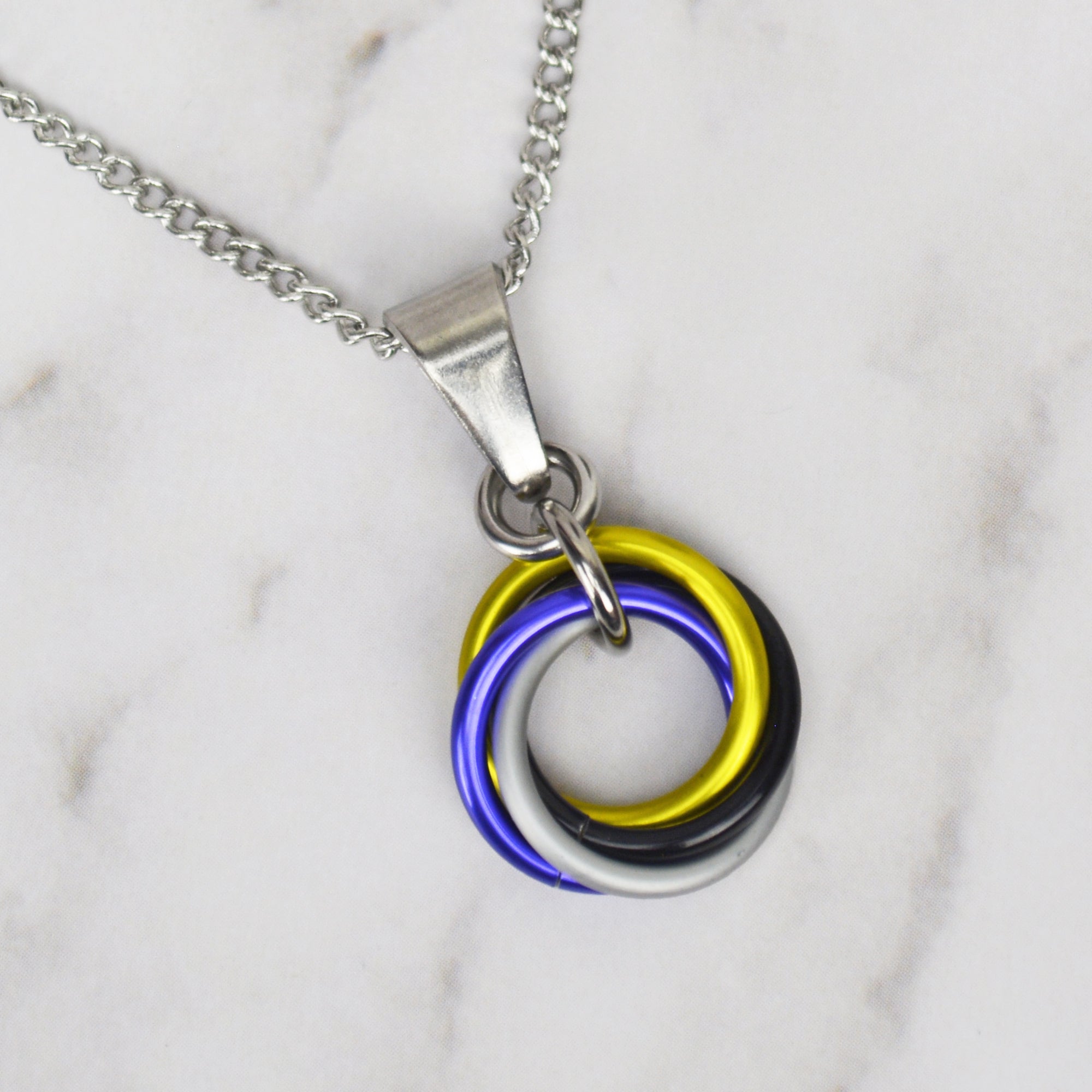 Nonbinary Pride - Small Swirl Pendant