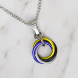 Nonbinary Pride - Small Swirl Pendant